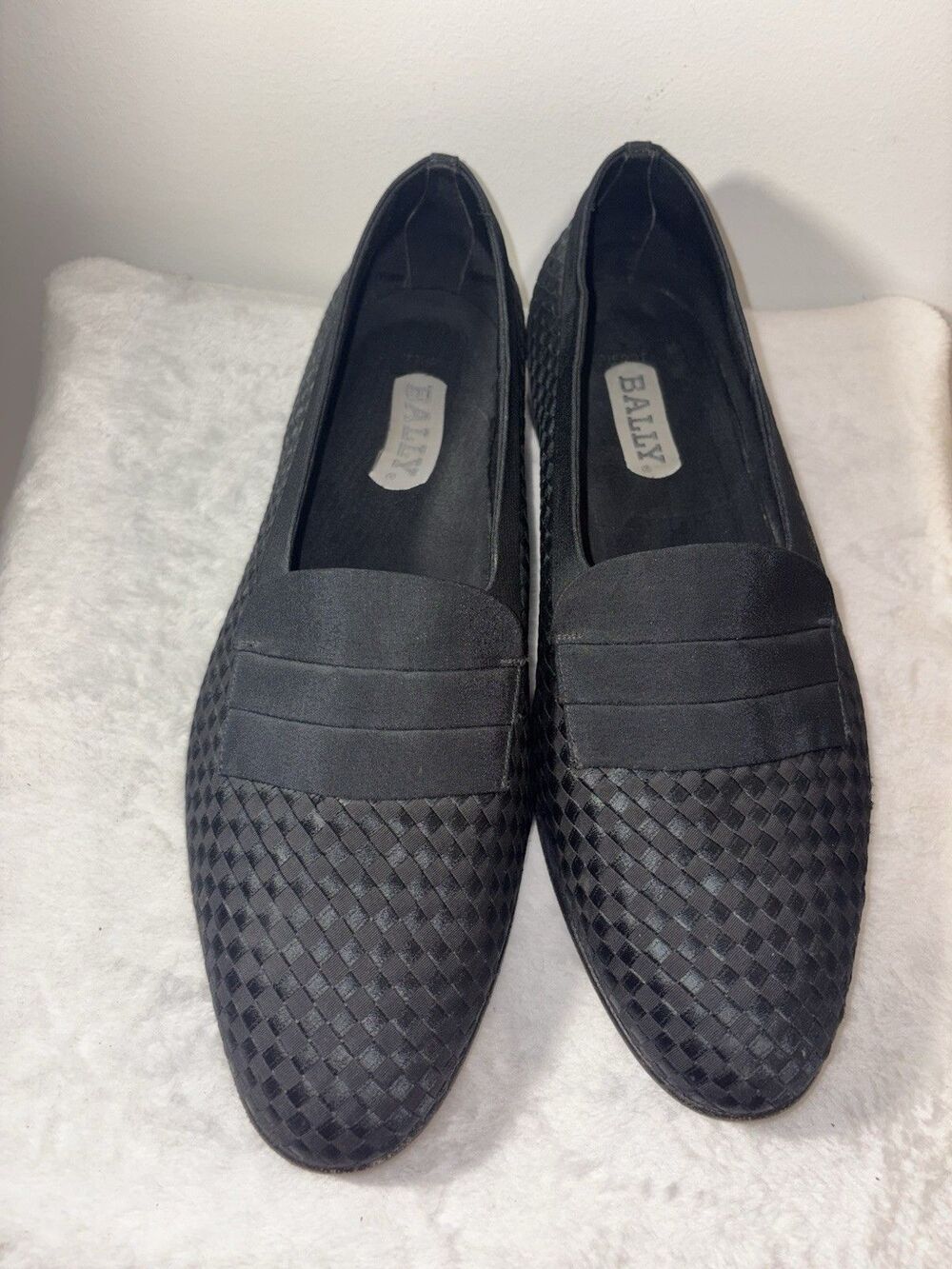 Bally Pierre Opera Tuxedo Basket Weve Woven Dress Loafers Sz 13 Wide